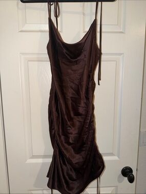 Silk Maison Slip Dress - Chocolate Brown
